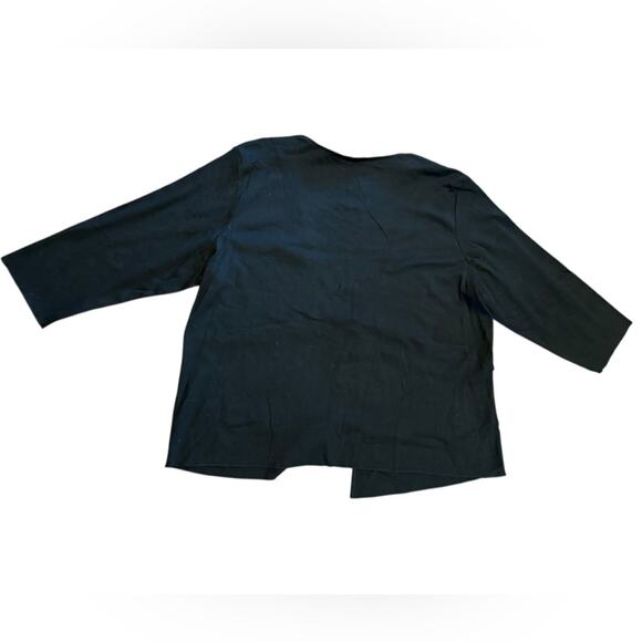 Lane Bryant Venezia Women’s 23/24 Black Jersey 3/4 Sleeve Cotton Sweater NWT - Picture 2 of 8